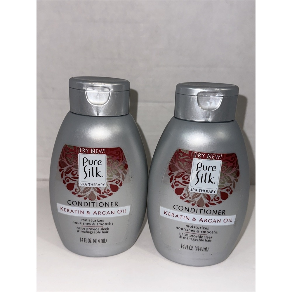 Pure Silk Conditioner with Keratin & Argan Oil, 14 oz Lot of 2 B15‎